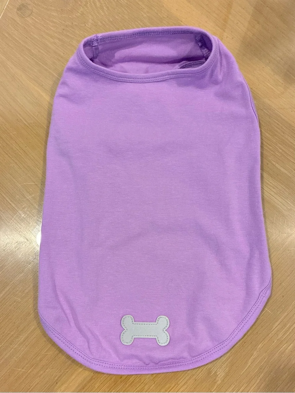NWOT Cotton Dog Tee/Tank Shirt with Reflective Patch, Purple. Large